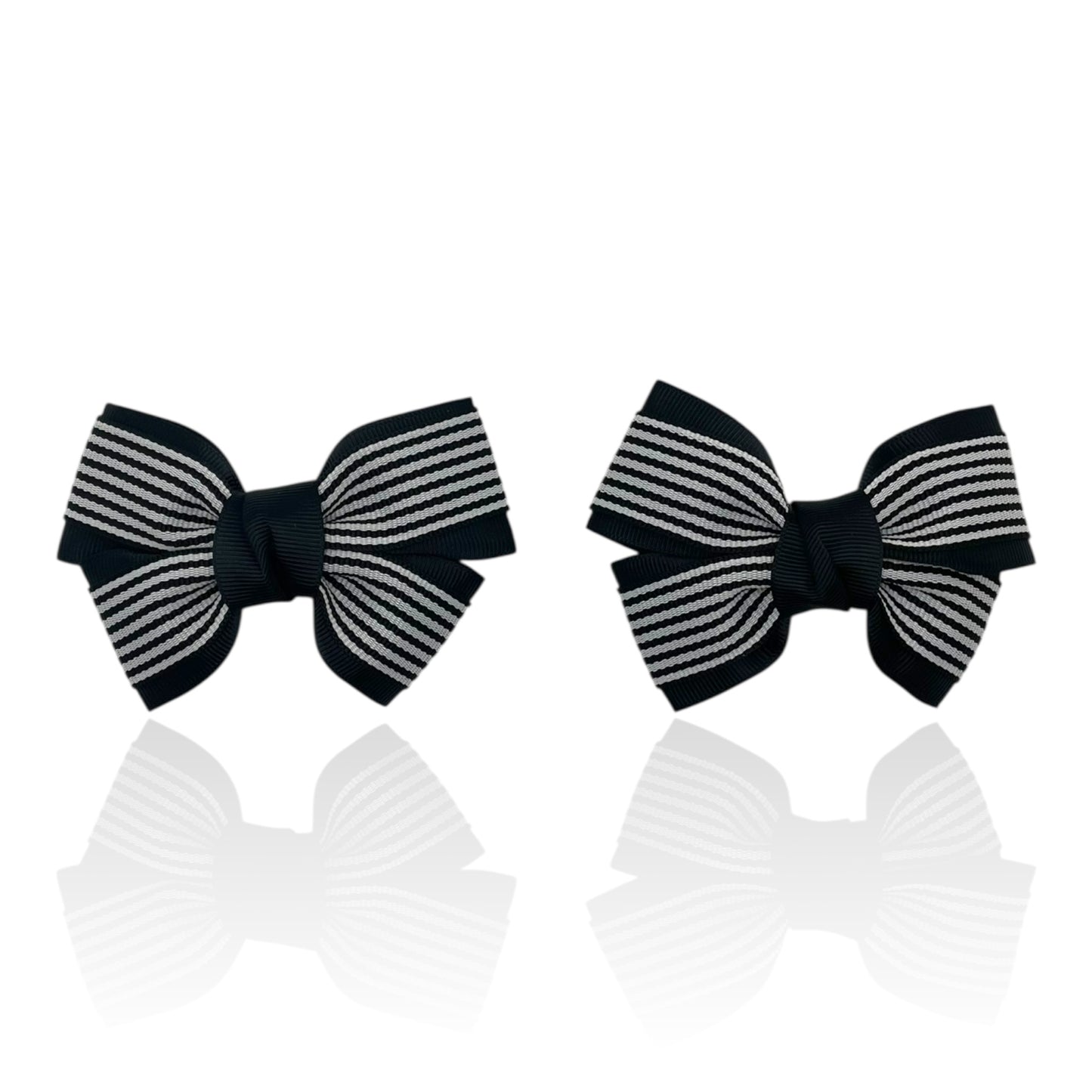 Monochrome Stripe Bows – Black & White