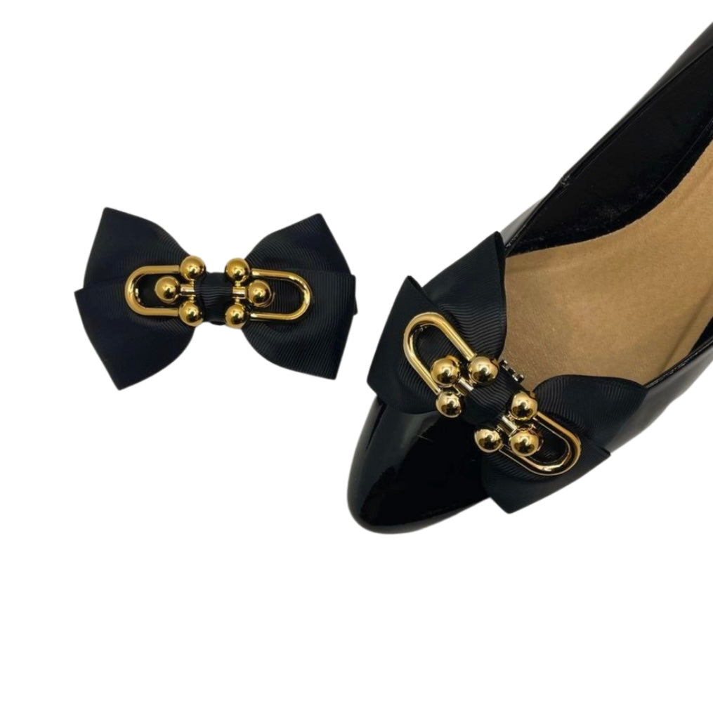 Golden Chic Black Bow