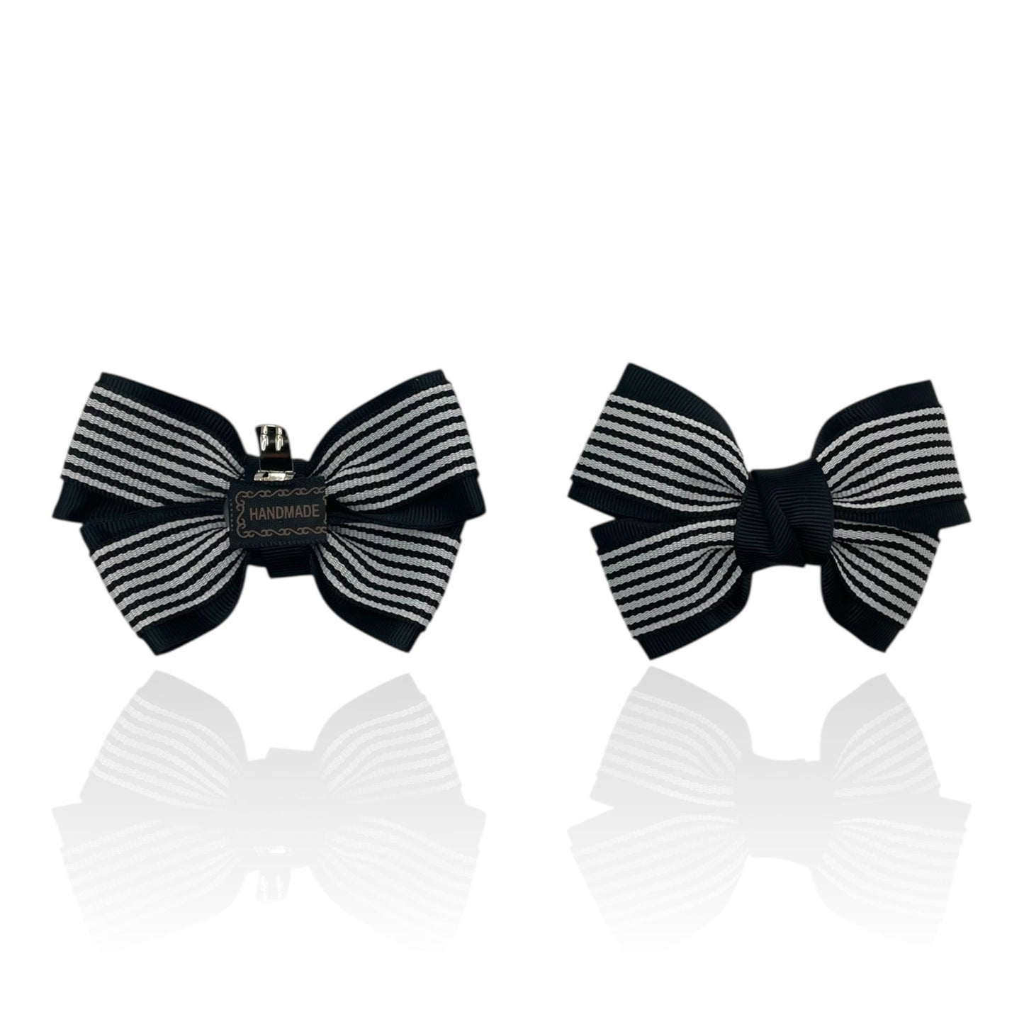 Monochrome Stripe Bows – Black & White
