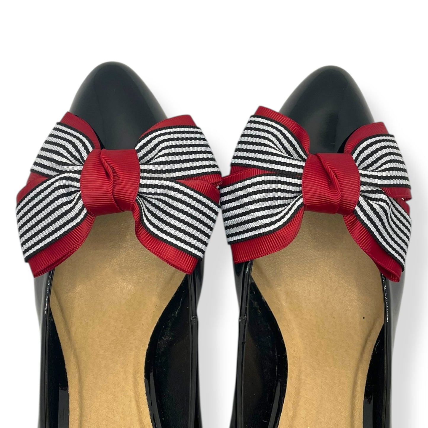 Monochrome Stripe Bows – Red & Black