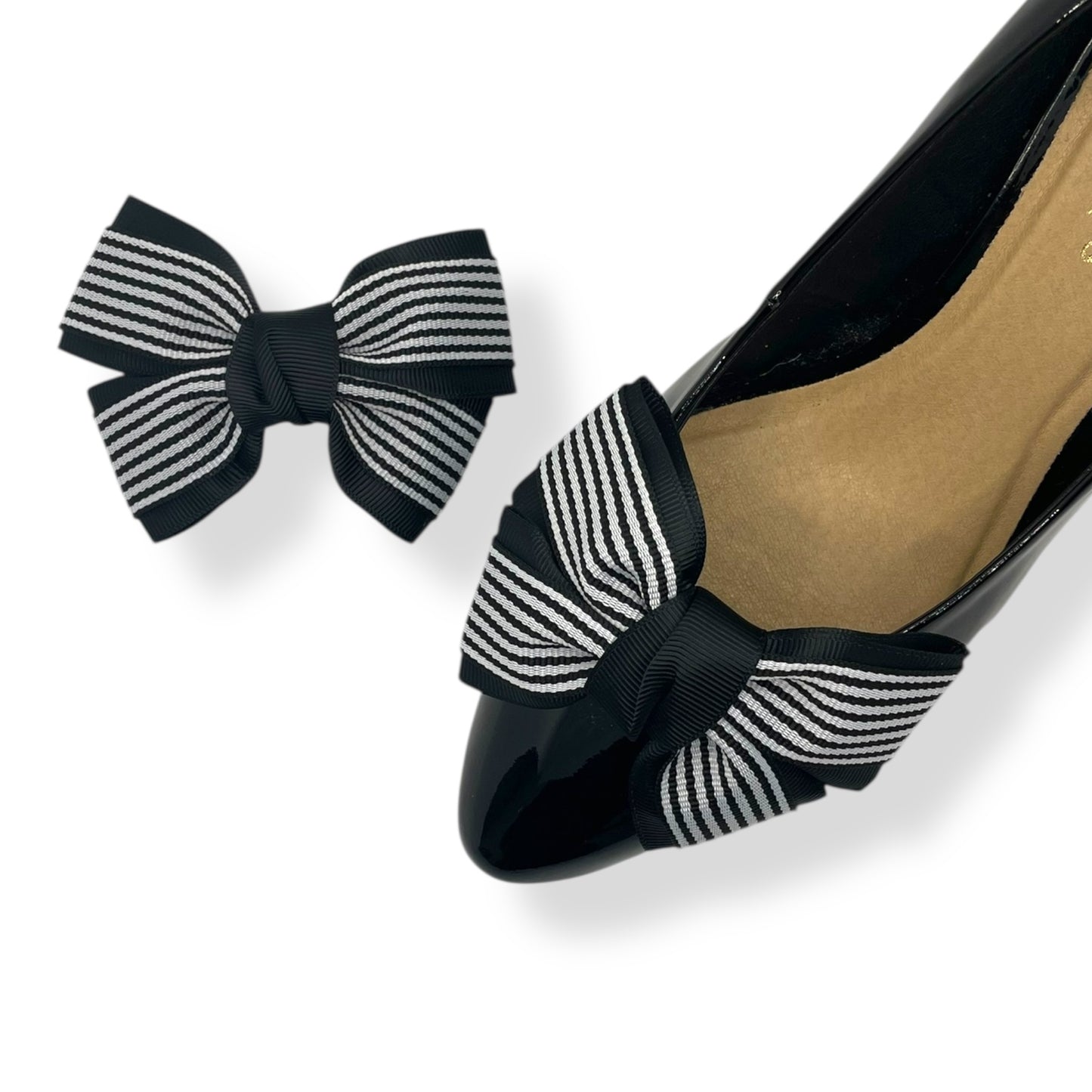 Monochrome Stripe Bows – Black & White
