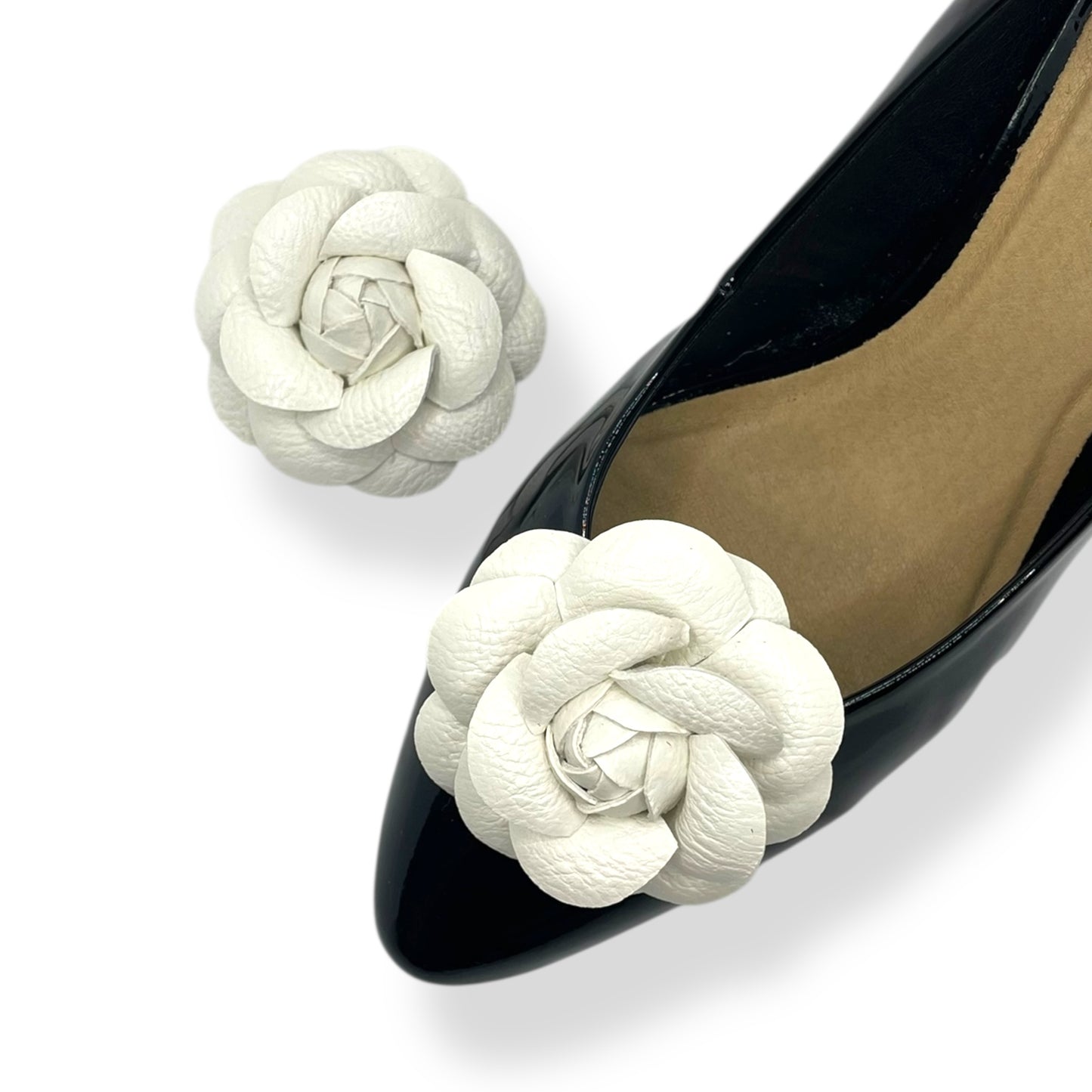 CC Camellia Clips – White