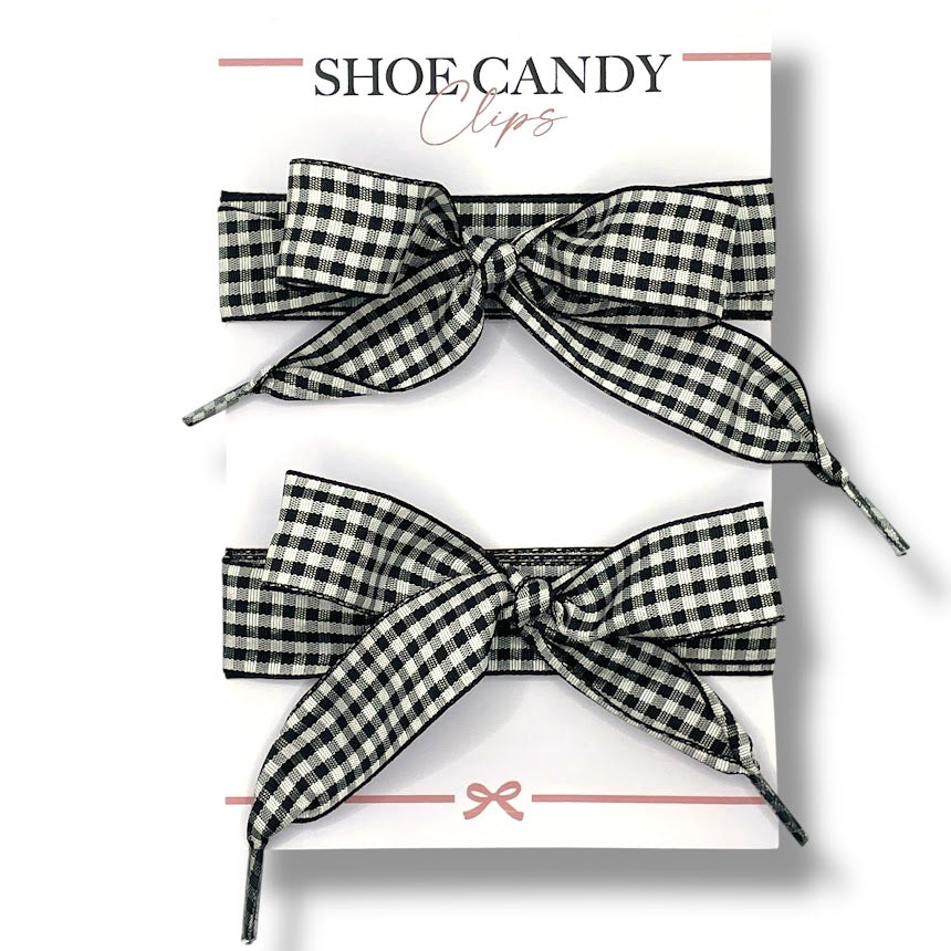 Ebony Gingham Ribbon Laces