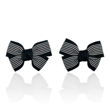Monochrome Stripe Bows – Black & White