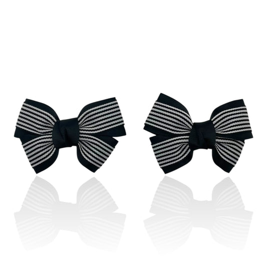 Monochrome Stripe Bows – Black & White