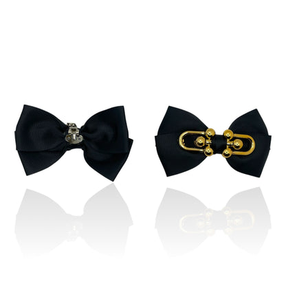 Golden Chic Black Bow