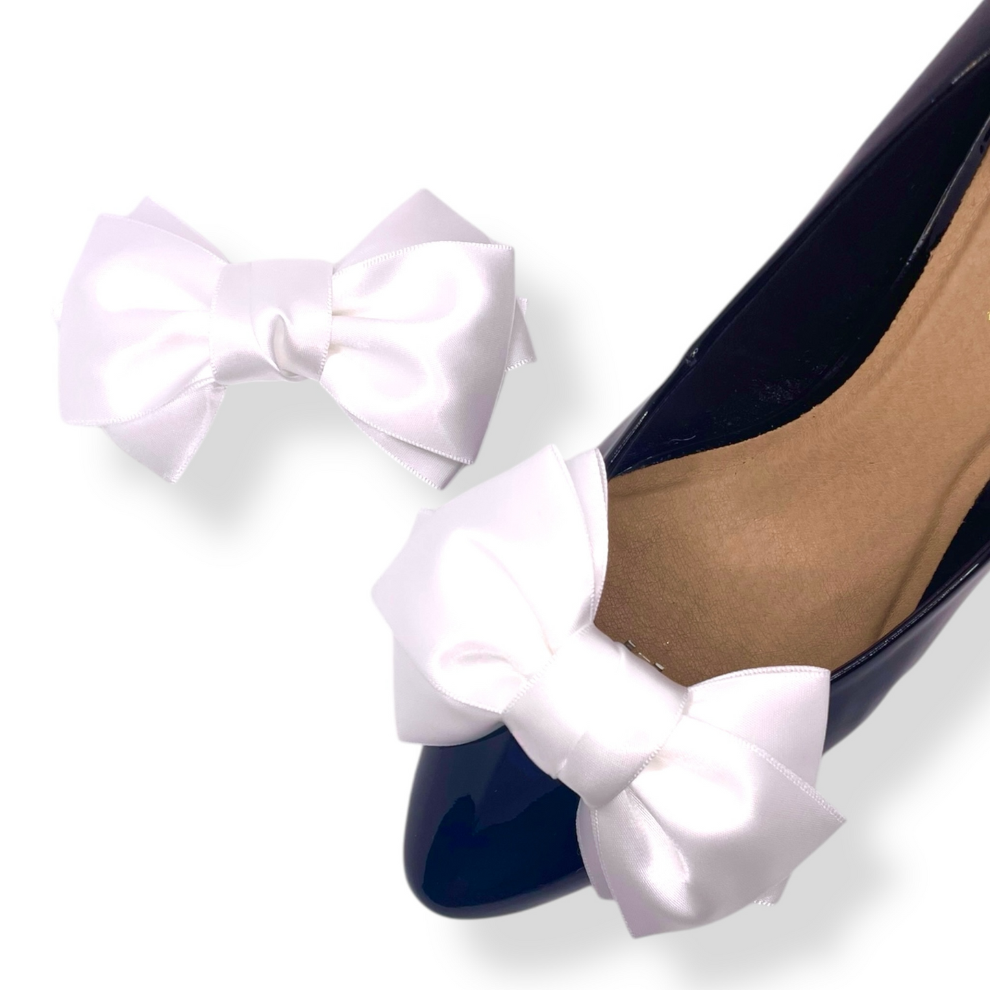 Satin White Bows