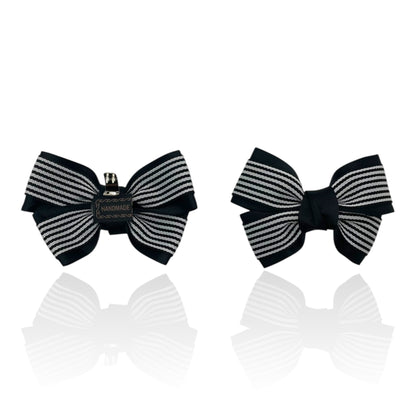 Monochrome Stripe Bows – Black & White