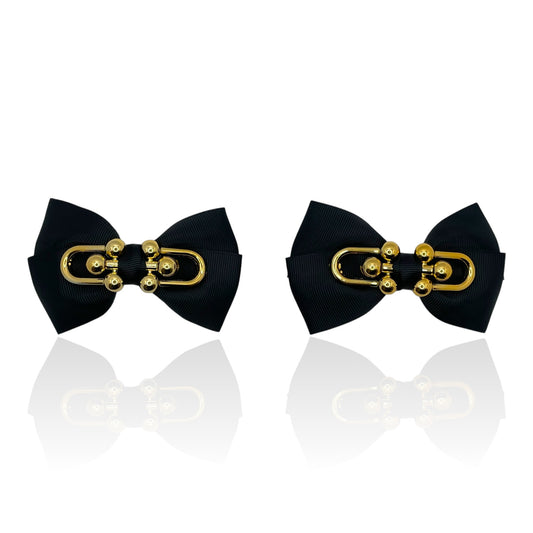 Golden Chic Black Bow