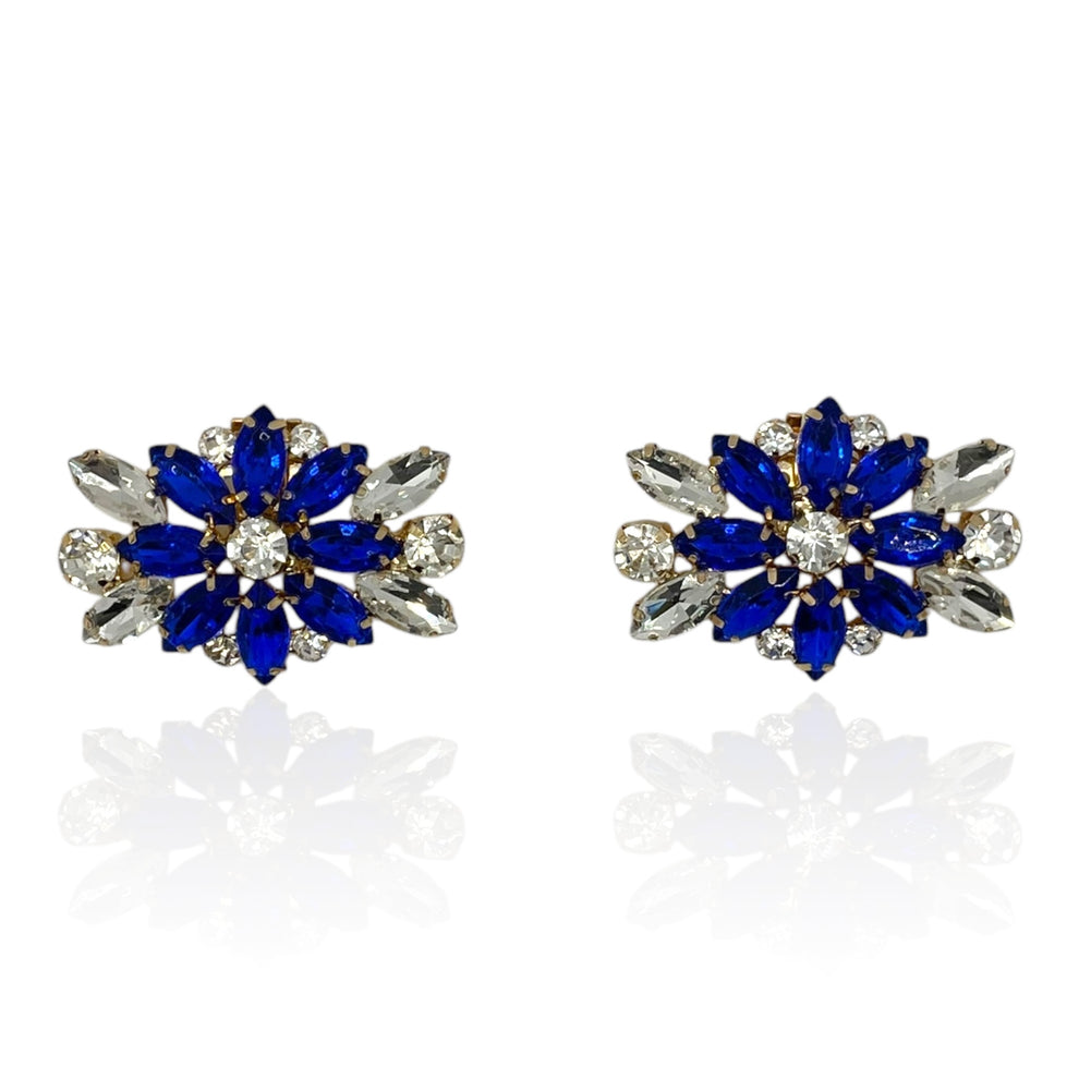 Midnight Bloom Shoe Clips – Elegant Sapphire and Crystal Shoe ...